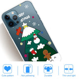 iPhone 14 Pro Fleksibel Plastik Jule Bagside Cover - Juletræ