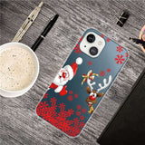 iPhone 14 TPU Plast Julecover - Julemand og Rensdyr
