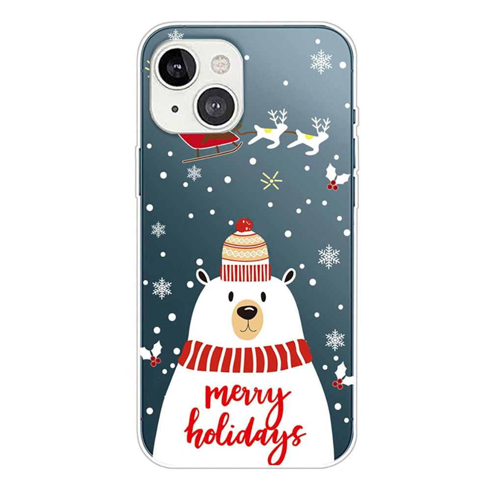 iPhone 14 TPU Plast Julecover - Isbjørn