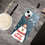 iPhone 14 TPU Plast Julecover - Isbjørn