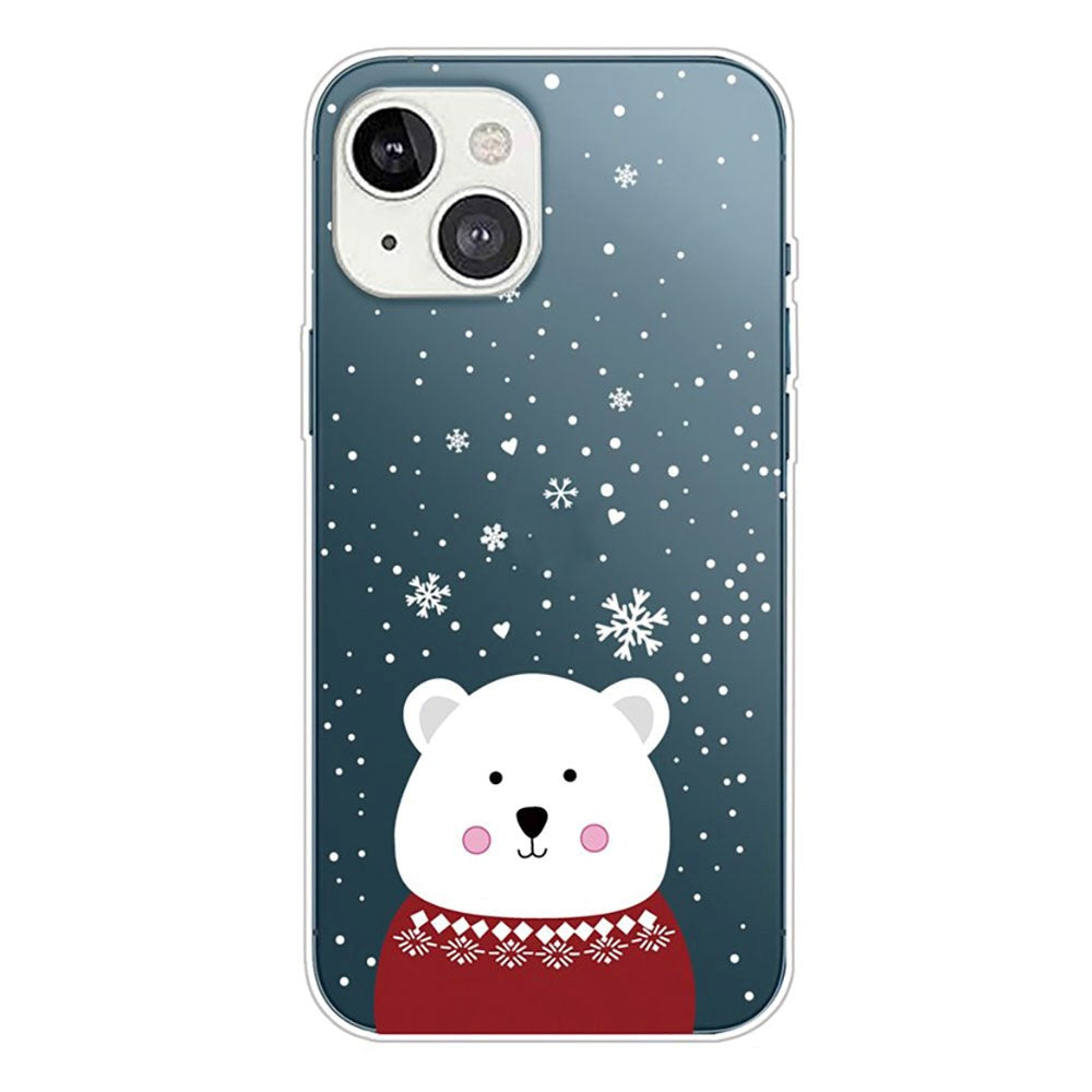 iPhone 14 TPU Plast Julecover - Julebjørn