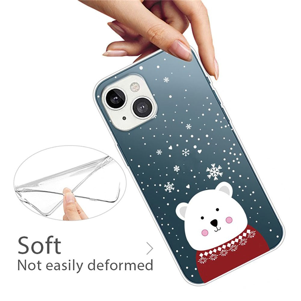iPhone 14 TPU Plast Julecover - Julebjørn
