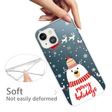 iPhone 14 Plus Fleksibelt Plast Jule Bagside Cover - Isbjørn