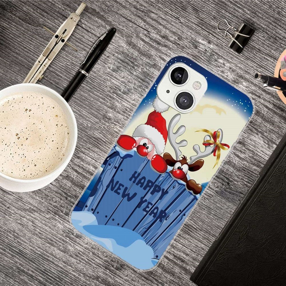 iPhone 14 Plus Fleksibelt Plast Jule Bagside Cover - Godt Nytår