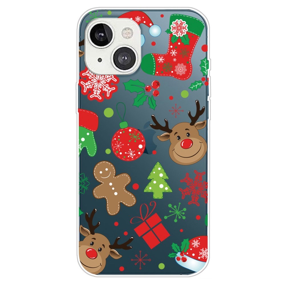 iPhone 14 Plus Fleksibelt Plast Jule Bagside Cover - Juledekorationer