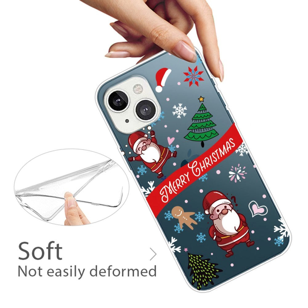 iPhone 14 Plus Fleksibelt Plast Jule Bagside Cover - To Julemænd