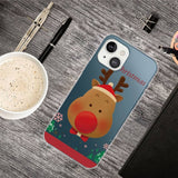 iPhone 14 Plus Fleksibelt Plast Jule Bagside Cover - Rensdyr Med Butterfly