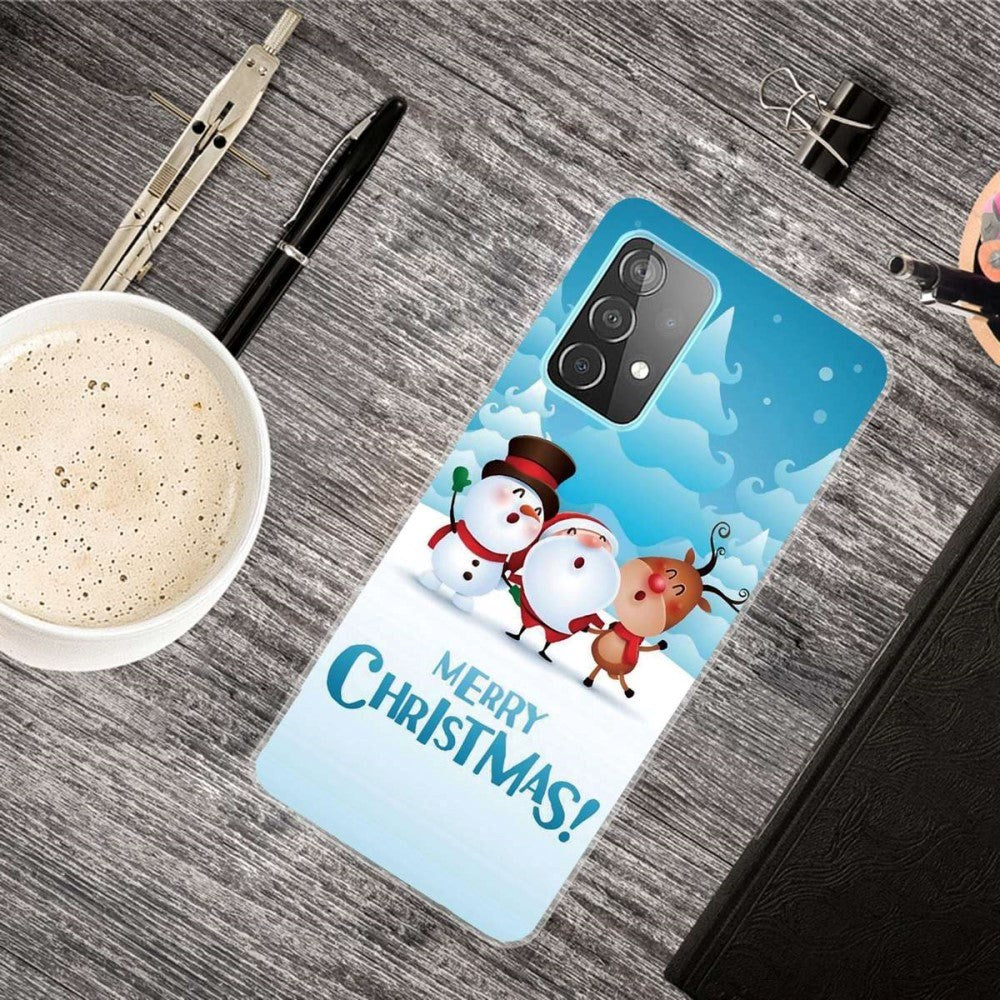 Samsung Galaxy A53 (5G) TPU Plast Julecover - Merry Christmas - Julemand & Venner