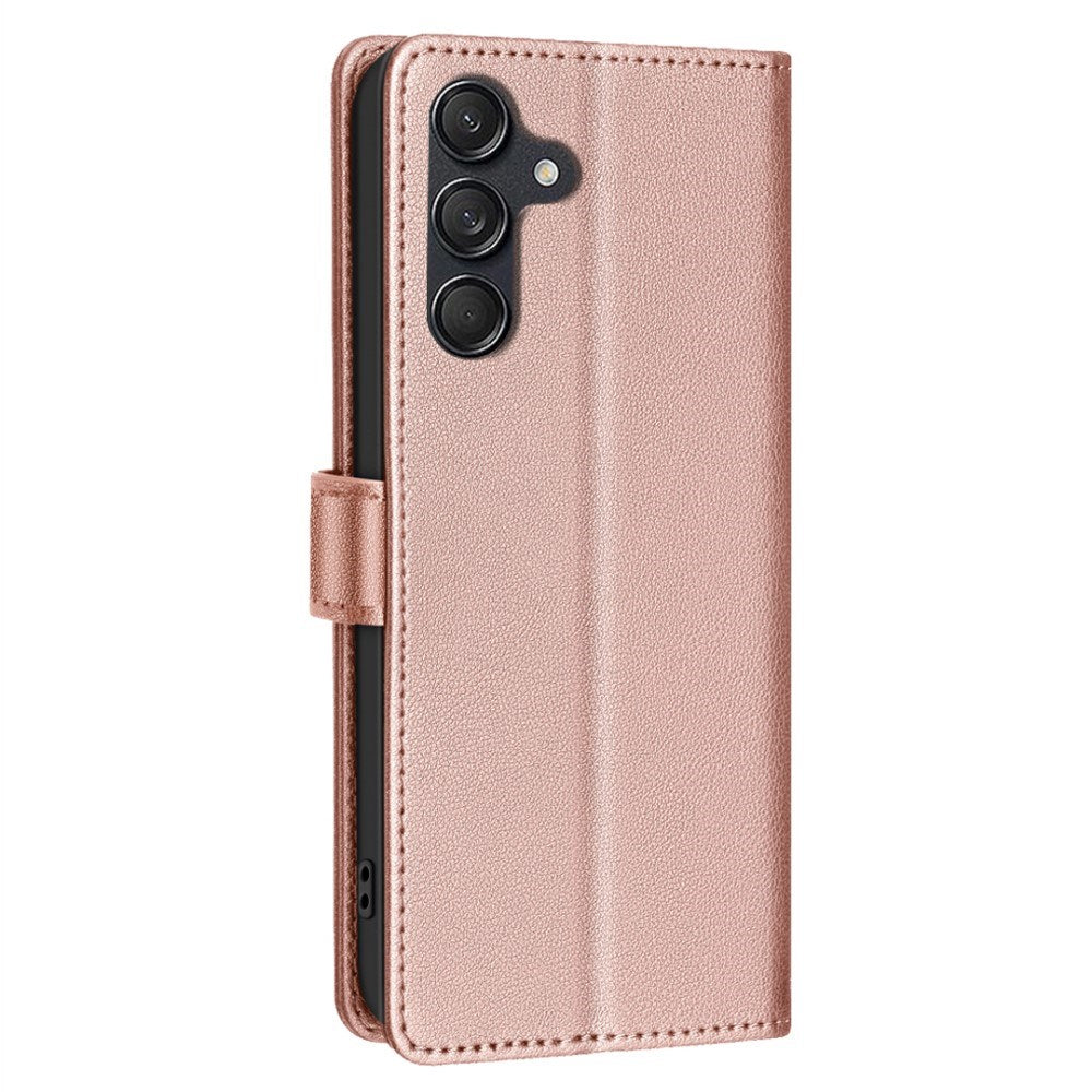BINFEN Samsung Galaxy A26 (5G) Imiteret Læder Flip Cover m. RFID Blokering & Kortholder - Rose Gold