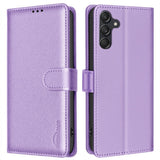 BINFEN Samsung Galaxy A26 (5G) Imiteret Læder Flip Cover m. RFID Blokering & Kortholder - Lilla