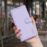 BINFEN Samsung Galaxy A26 (5G) Imiteret Læder Flip Cover m. RFID Blokering & Kortholder - Lilla