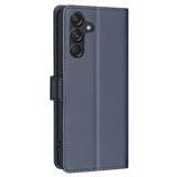 BINFEN Samsung Galaxy A26 (5G) Imiteret Læder Flip Cover m. RFID Blokering & Kortholder - Blå