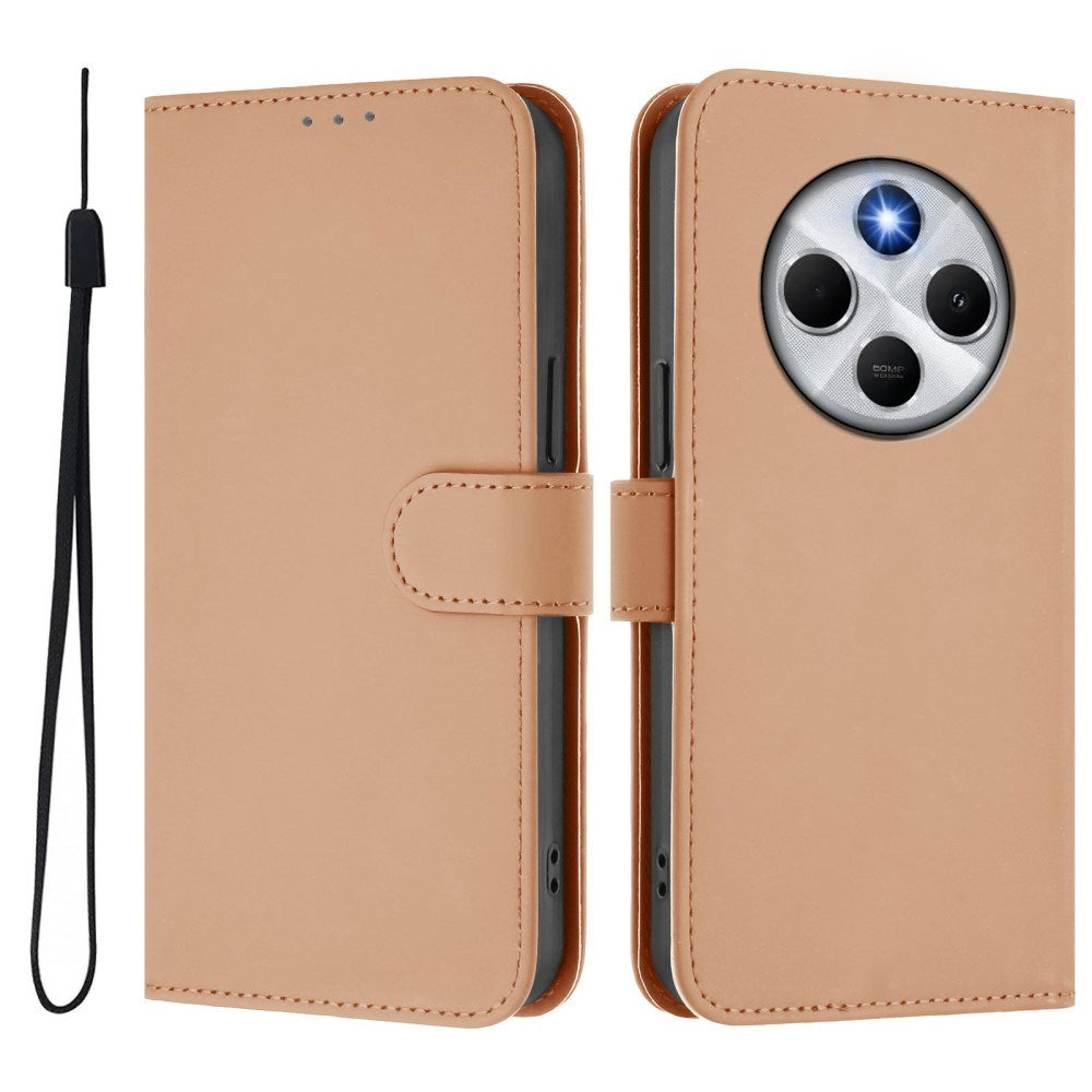 Xiaomi Redmi 14C - EIDERWOOD Kunstlæder Flip Cover m. Kortholder & Ståfunktion - Beige