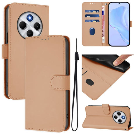 Xiaomi Redmi 14C - EIDERWOOD Kunstlæder Flip Cover m. Kortholder & Ståfunktion - Beige