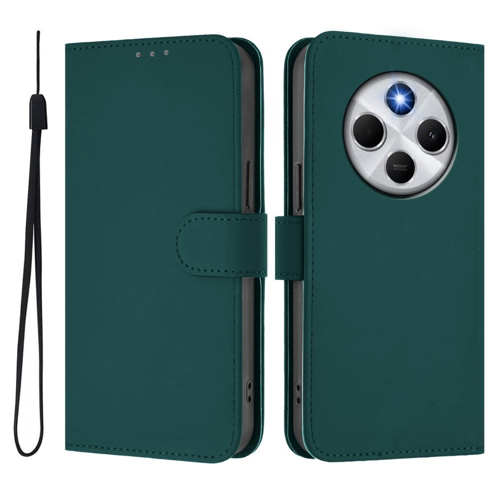 Xiaomi Redmi 14C - EIDERWOOD Kunstlæder Flip Cover m. Kortholder & Ståfunktion - Grøn
