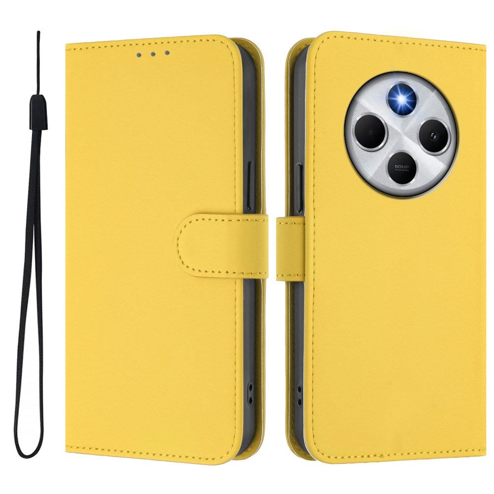 Xiaomi Redmi 14C - EIDERWOOD Kunstlæder Flip Cover m. Kortholder & Ståfunktion - Gul