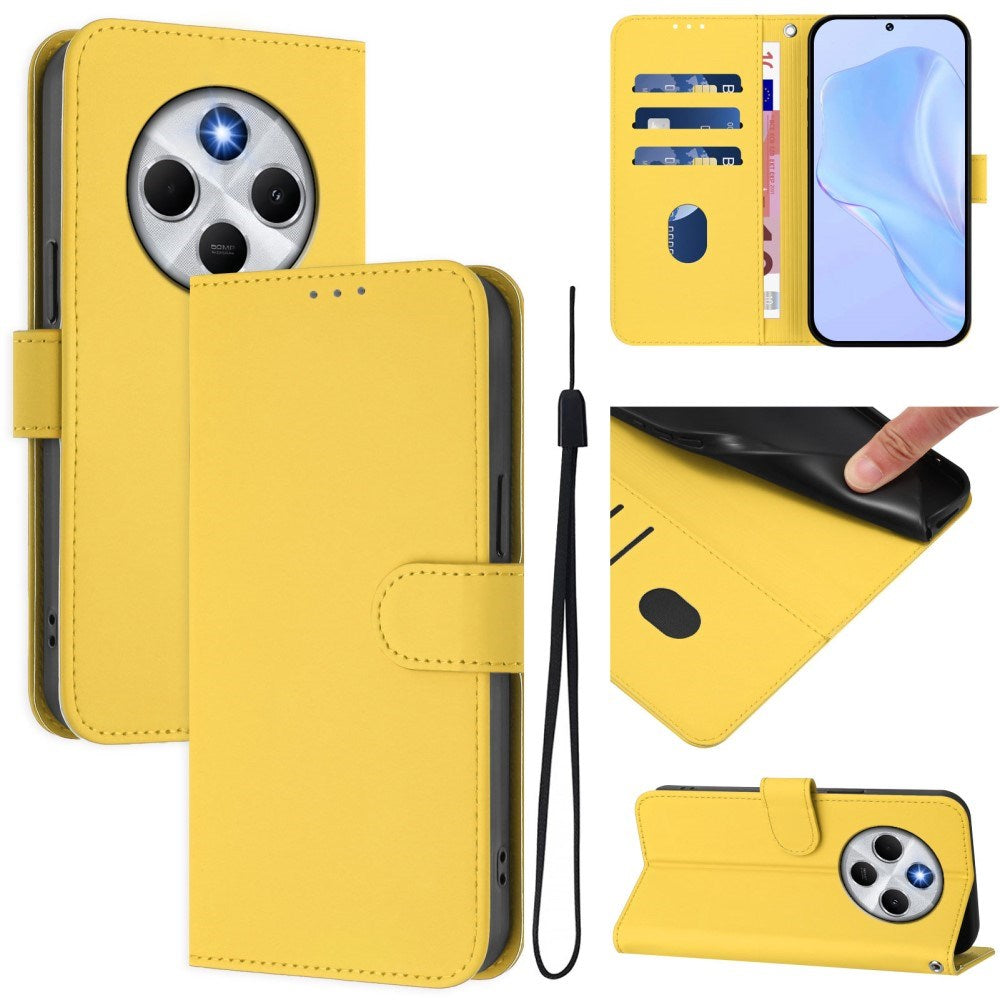 Xiaomi Redmi 14C - EIDERWOOD Kunstlæder Flip Cover m. Kortholder & Ståfunktion - Gul