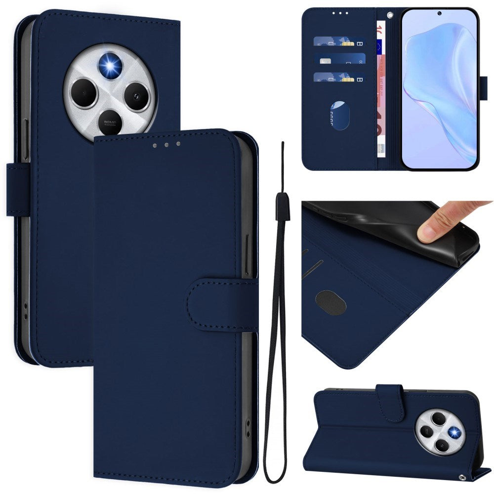 Xiaomi Redmi 14C - EIDERWOOD Kunstlæder Flip Cover m. Kortholder & Ståfunktion - Blå