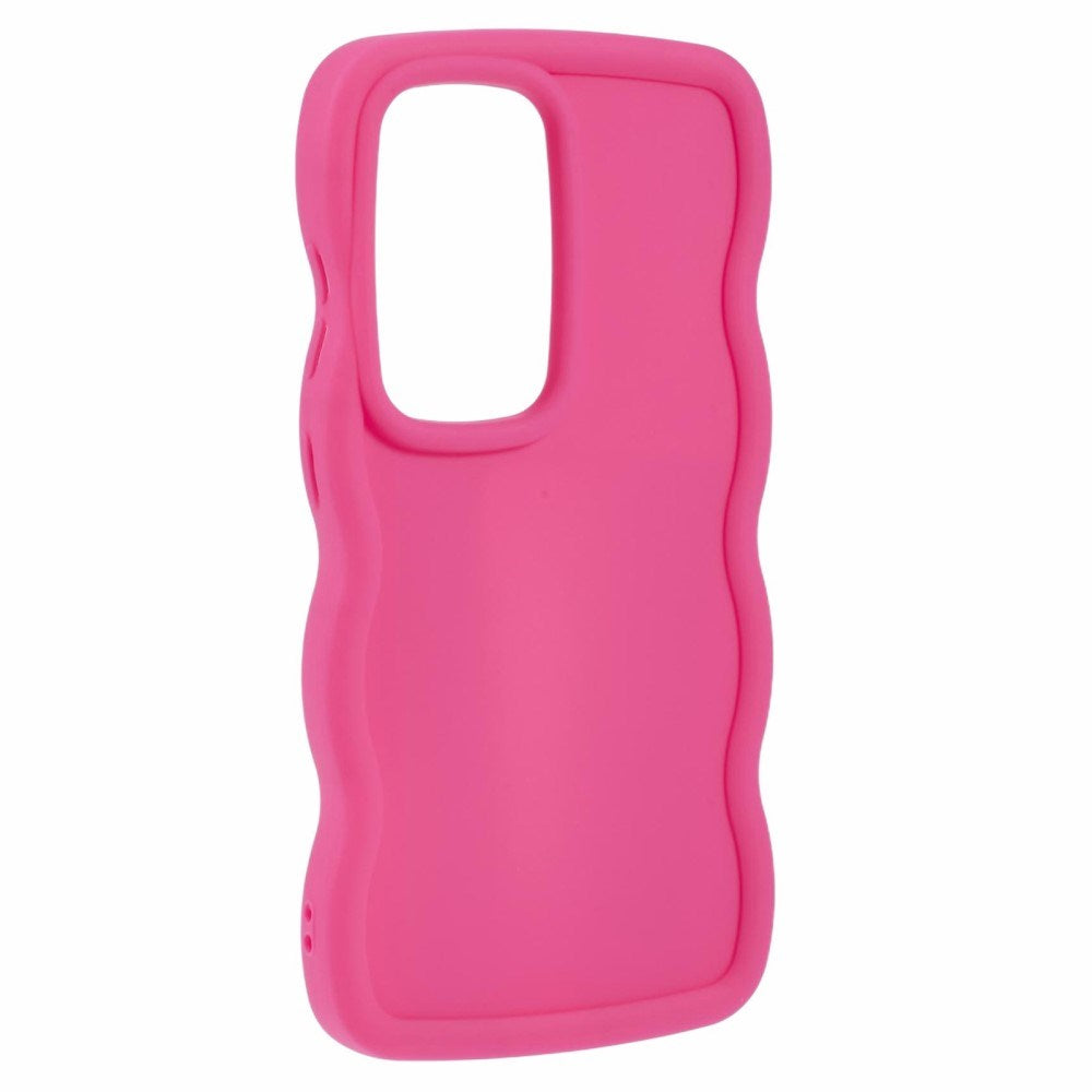 EIDERWOOD Samsung Galaxy S25 Ultra Fleksibelt Plastik Cover med Bølgedesign - Pink