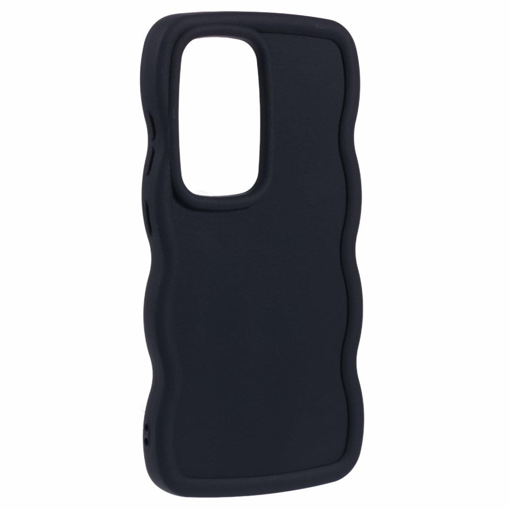 EIDERWOOD Samsung Galaxy S25 Ultra Fleksibelt Plastik Cover med Bølgedesign - Sort