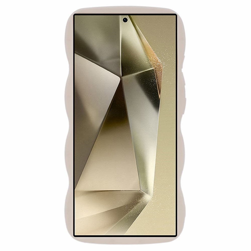 EIDERWOOD Samsung Galaxy S25 Ultra Fleksibelt Plastik Cover med Bølgedesign - Beige