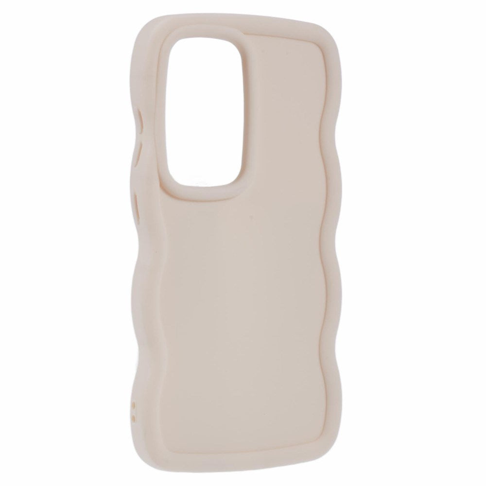 EIDERWOOD Samsung Galaxy S25 Ultra Fleksibelt Plastik Cover med Bølgedesign - Beige