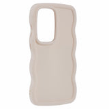 EIDERWOOD Samsung Galaxy S25 Ultra Fleksibelt Plastik Cover med Bølgedesign - Beige