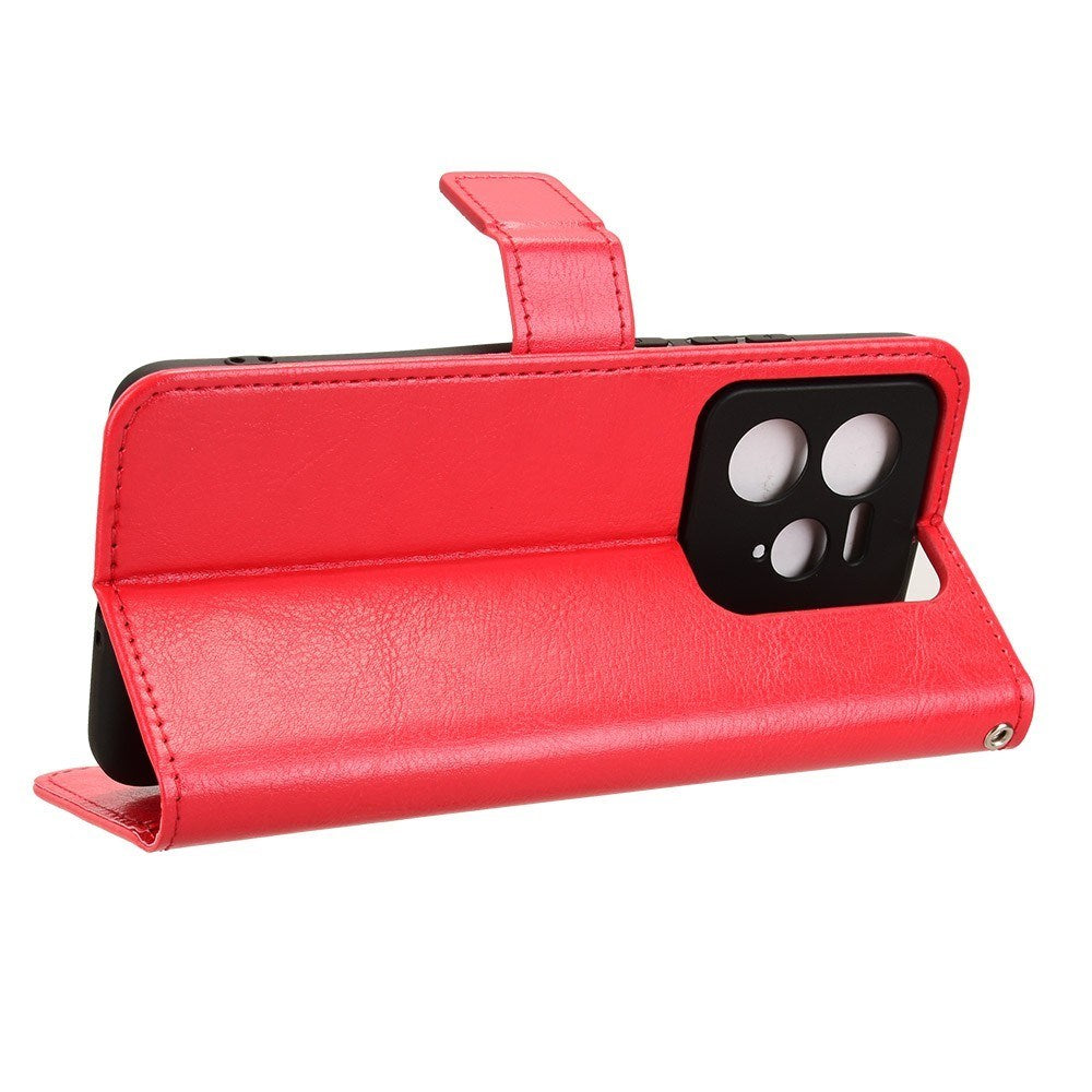 Realme GT 7 Pro (5G) - EIDERWOOD Kunstlæder Flip Cover m. Strop - Rød