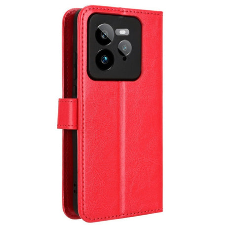 Realme GT 7 Pro (5G) - EIDERWOOD Kunstlæder Flip Cover m. Strop - Rød