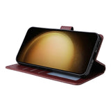 EIDERWOOD Samsung Galaxy S25+ (Plus) / S24+ (Plus) Kunstlæder Flip Cover m. Pung og Strop - Mørkebrun