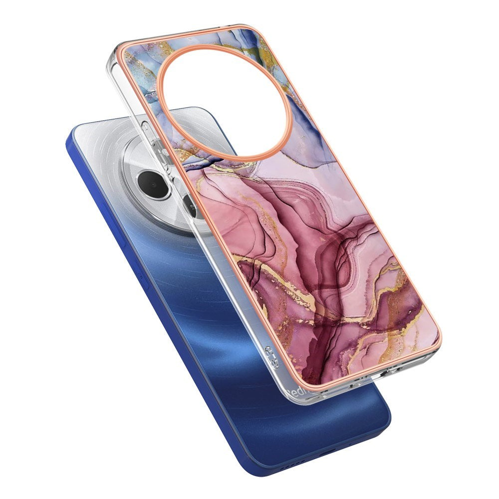 EIDERWOOD Xiaomi Redmi 14C Fleksibelt Plastik Bagside Cover m. Marmordesign - Lyserød