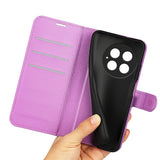 EIDERWOOD OnePlus 13 Stødresistent Læder Wallet Cover med Litchi Tekstur - Lilla