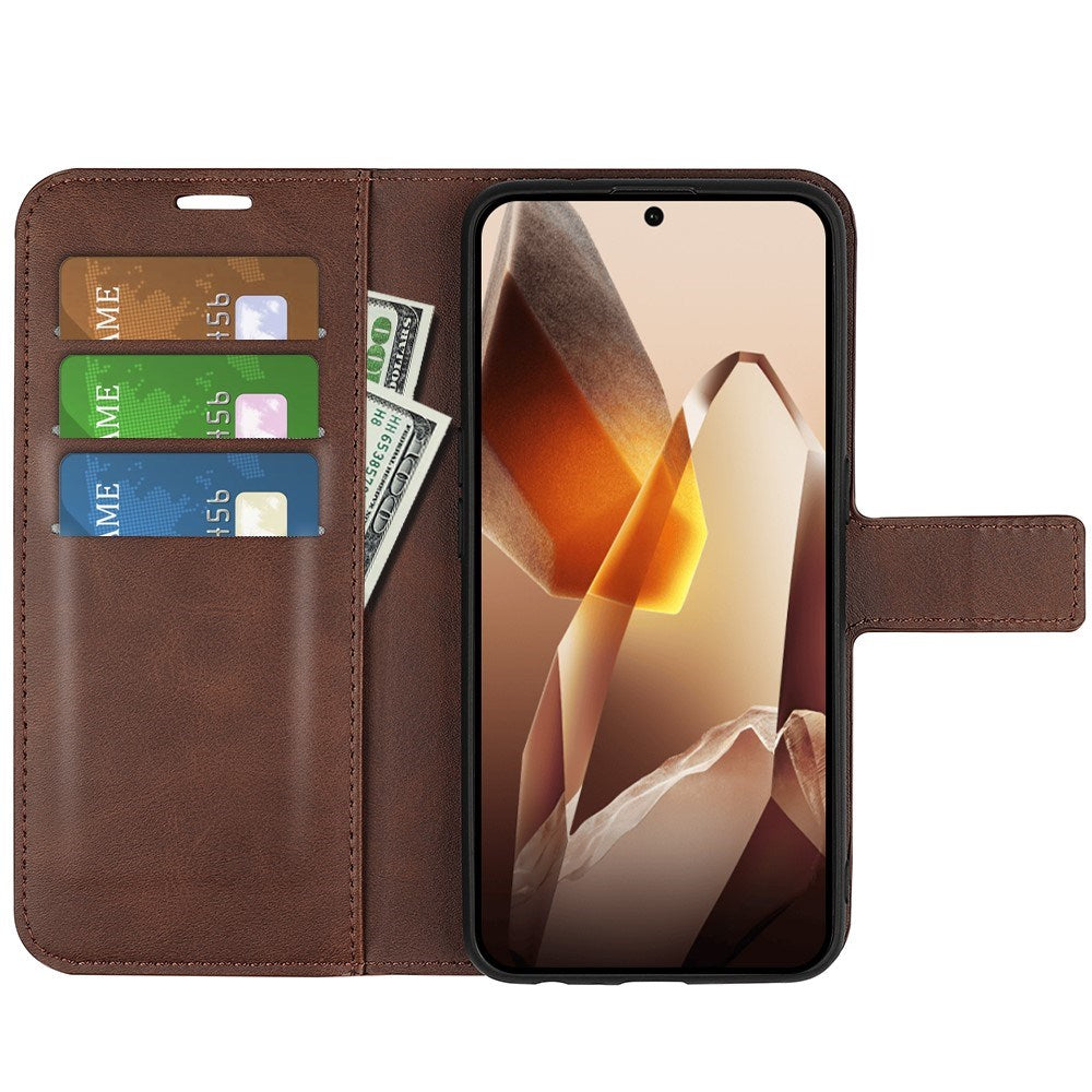 EIDERWOOD OnePlus 13 Wallet Flip Læder Cover m. Pung - Mørkebrun