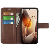 EIDERWOOD OnePlus 13 Wallet Flip Læder Cover m. Pung - Mørkebrun