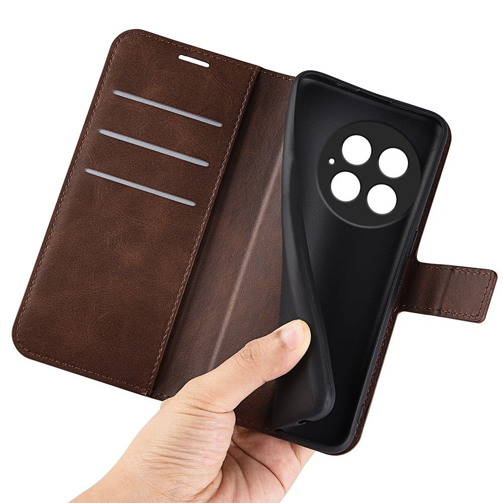 EIDERWOOD OnePlus 13 Wallet Flip Læder Cover m. Pung - Mørkebrun