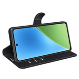 Xiaomi 15 - EIDERWOOD Kunstlæder Flip Cover m. Kortholder & Ståfunktion - Sort