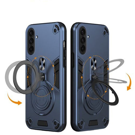 EIDERWOOD Samsung Galaxy A36 (5G) Hybrid Bagside Cover m. 360 Grader Roterbar Kickstand - MagSafe Kompatibel - Blå