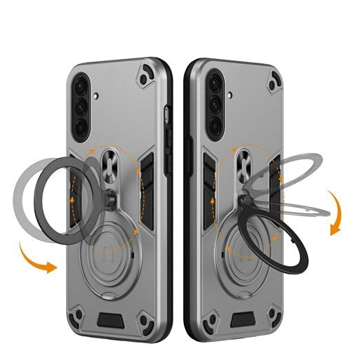 EIDERWOOD Samsung Galaxy A36 (5G) Hybrid Bagside Cover m. 360 Grader Roterbar Kickstand - MagSafe Kompatibel - Sølv