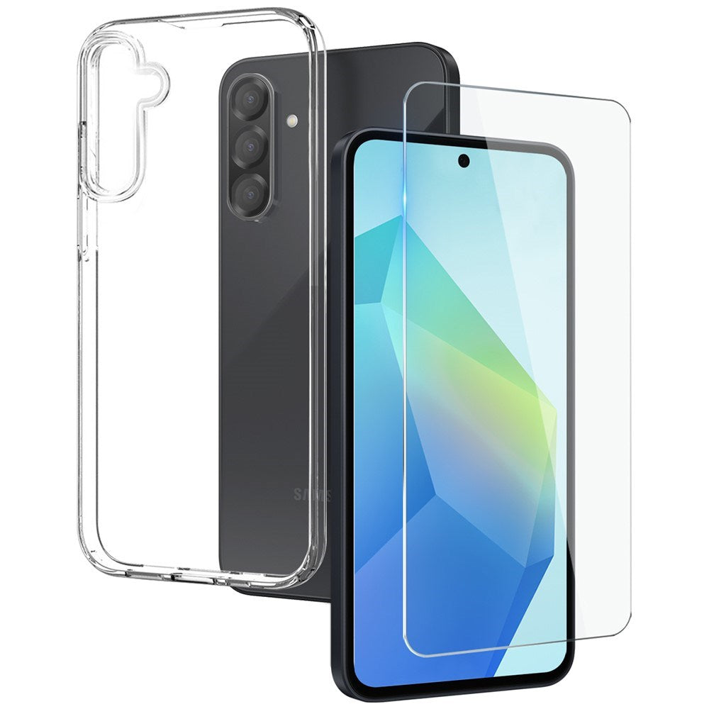 2-i-1 Fleksibelt Plastik Cover & Hærdet Skærmbeskyttelsesglas - Samsung Galaxy A56 (5G) - Gennemsigtig