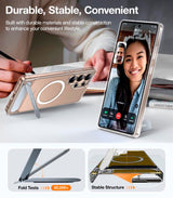 TORRAS - Samsung Galaxy S25 Ultra - Hybrid Cover m. Ståfunktion - MagSafe Kompatibel - Gennemsigtig