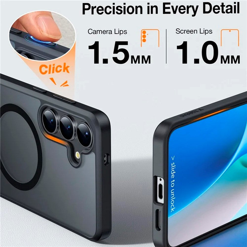 TORRAS - Samsung Galaxy S25 - Hybrid Cover m. Ståfunktion - MagSafe Kompatibel - Sort