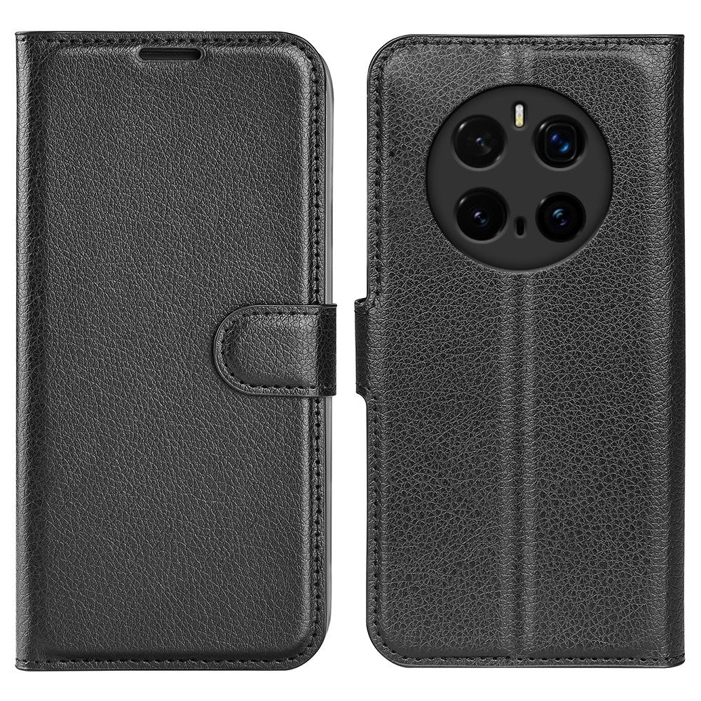 Honor Magic7 Pro - EIDERWOOD Kunstlæder Flip Cover m. Kortholder & Ståfunktion - Sort