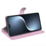Honor Magic7 Pro - EIDERWOOD Kunstlæder Flip Cover m. Kortholder & Ståfunktion - Lyserød