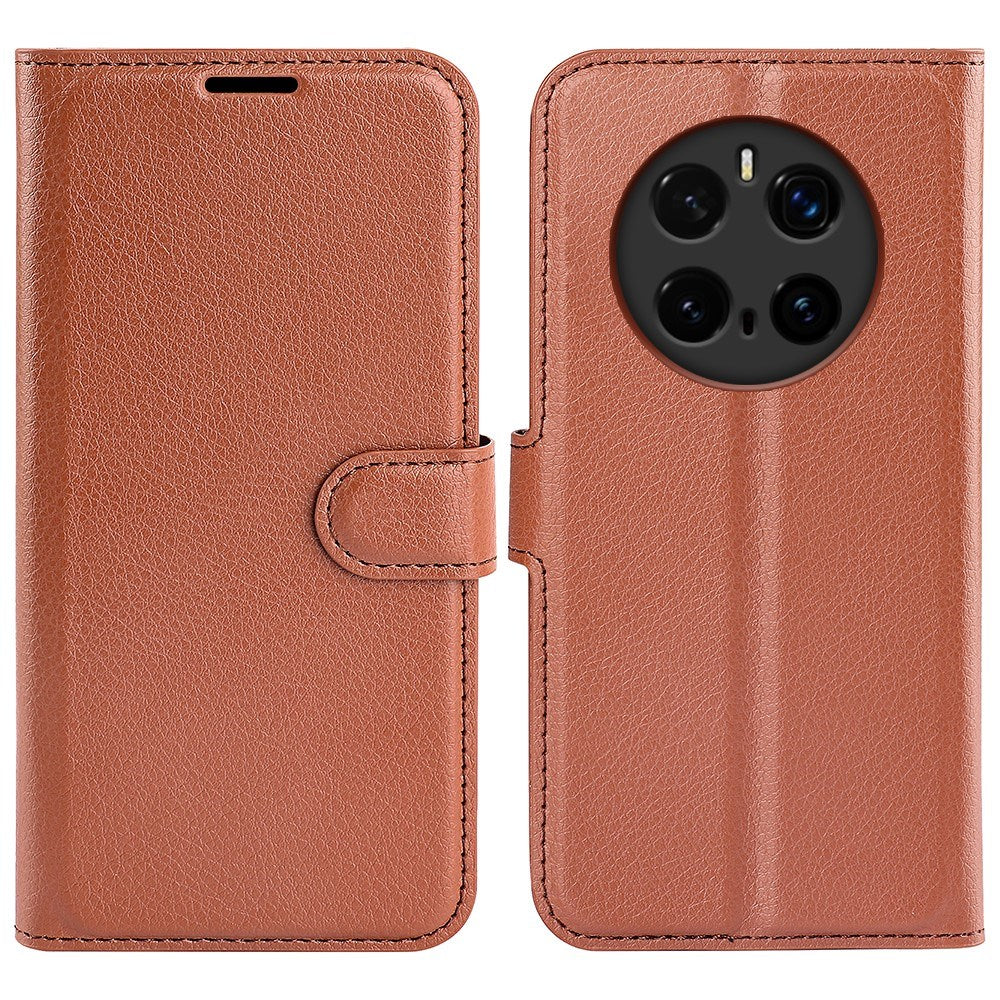 Honor Magic7 Pro - EIDERWOOD Kunstlæder Flip Cover m. Kortholder & Ståfunktion - Brun