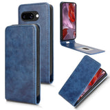 Google Pixel 9a - EIDERWOOD Kunstlæder Flip Cover m. Kortlomme - Blå