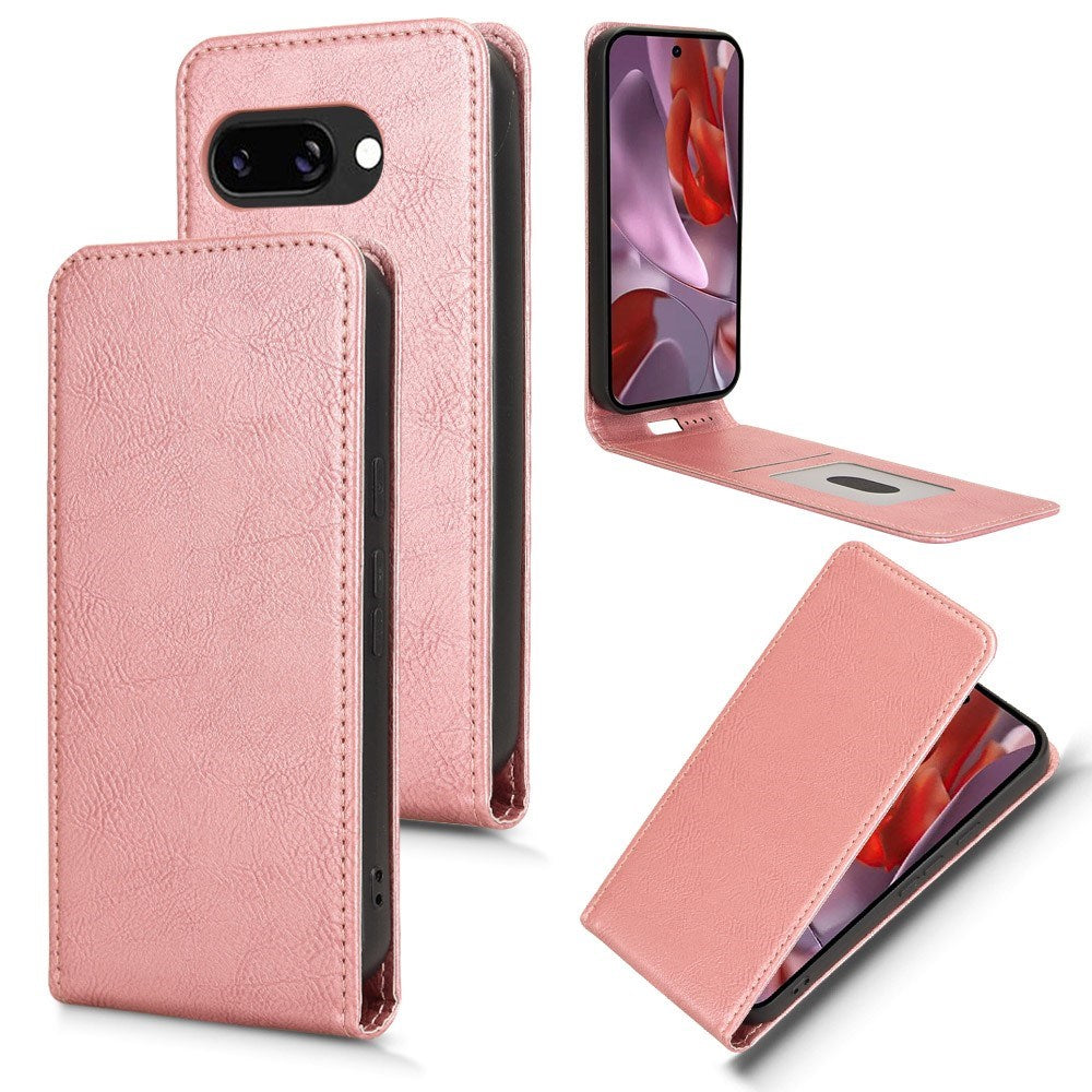 Google Pixel 9a - EIDERWOOD Kunstlæder Flip Cover m. Kortlomme - Lyserød