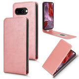 Google Pixel 9a - EIDERWOOD Kunstlæder Flip Cover m. Kortlomme - Lyserød