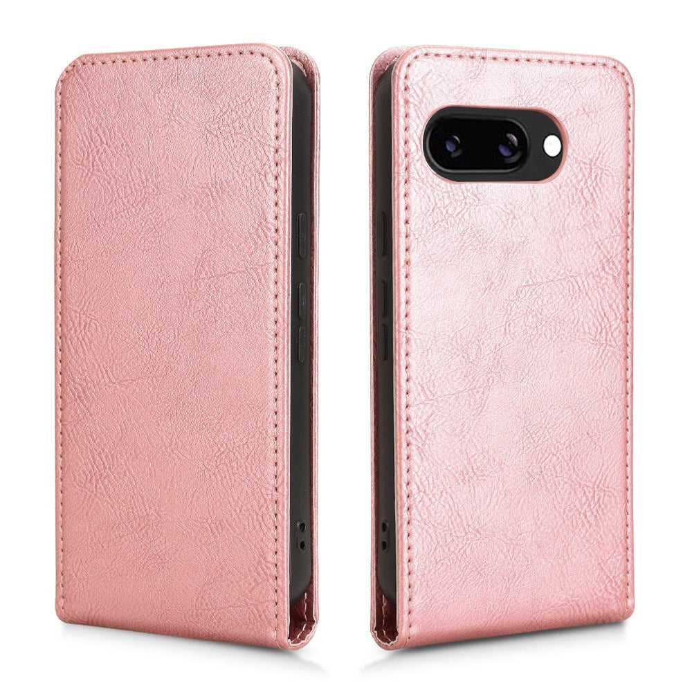 Google Pixel 9a - EIDERWOOD Kunstlæder Flip Cover m. Kortlomme - Lyserød