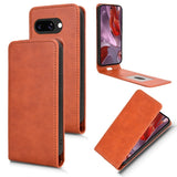 Google Pixel 9a - EIDERWOOD Kunstlæder Flip Cover m. Kortlomme - Orange