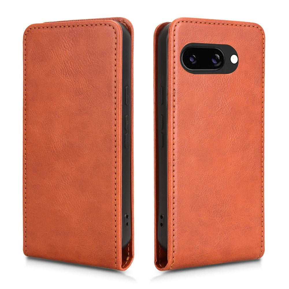 Google Pixel 9a - EIDERWOOD Kunstlæder Flip Cover m. Kortlomme - Orange